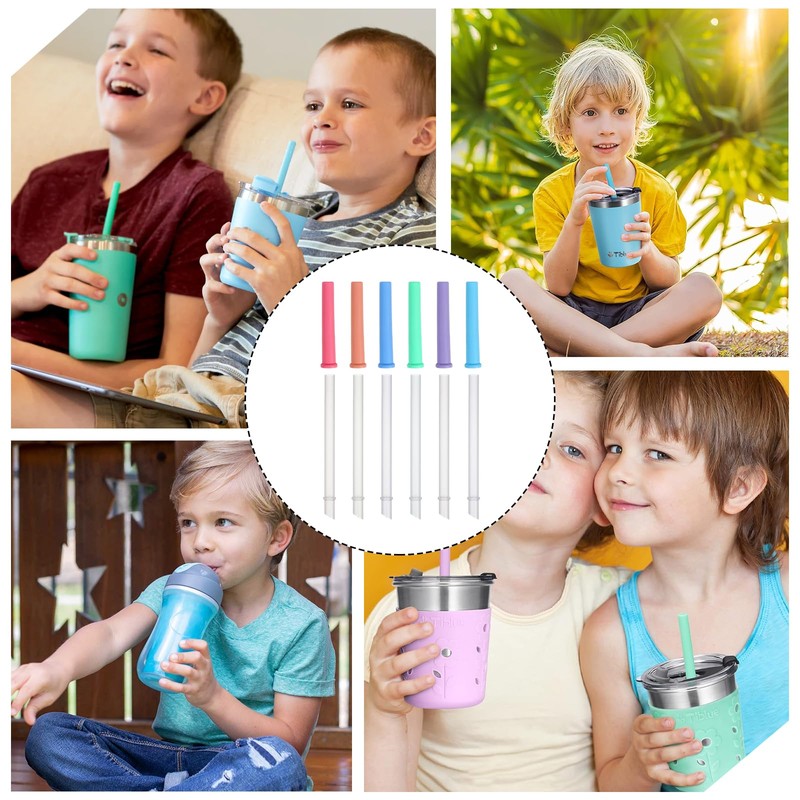 Guduling 6pcs Reduce Tumbler Straw Replacement, Spill-Proof Replacement Straw for