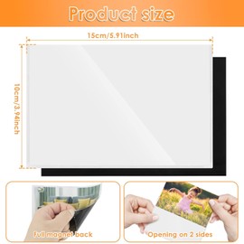 Pack of 24 Magnetic Picture Frames 10 x 15 cm Picture Frames for Fridge Magnetic Picture Frames White Transparent Family for Fridge Magnets Postcards Pictures Photos (Pack of 24)