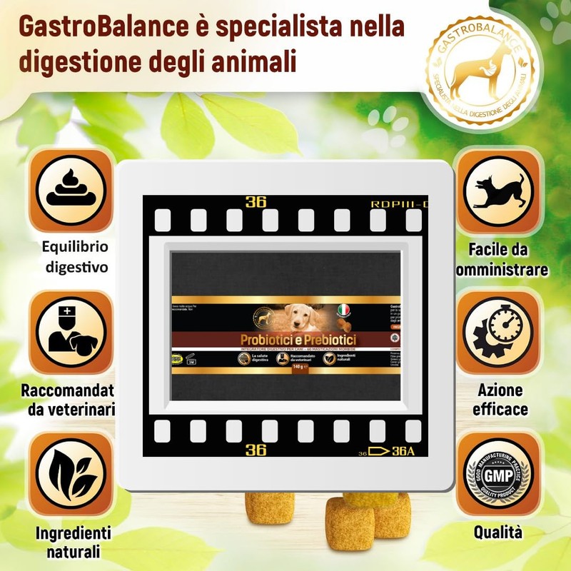GastroBalance cani probiotici - 60 bocconcini masticabili naturali prebiotici e