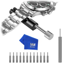 MMOBIEL Watch Band Link Pin Remover Repair Tool Kit for Watchmakers with Pins Spring Slider Steel Punch, Black - Small, Compact