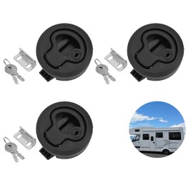 beejune Pack of 3 Push Lock Motorhome, Camping Drawer Closure, Motorhome Drawer Lock, Pushlocks Camper, with Keys, for Motorhome Camper Expansion Pressure Lock (Black)