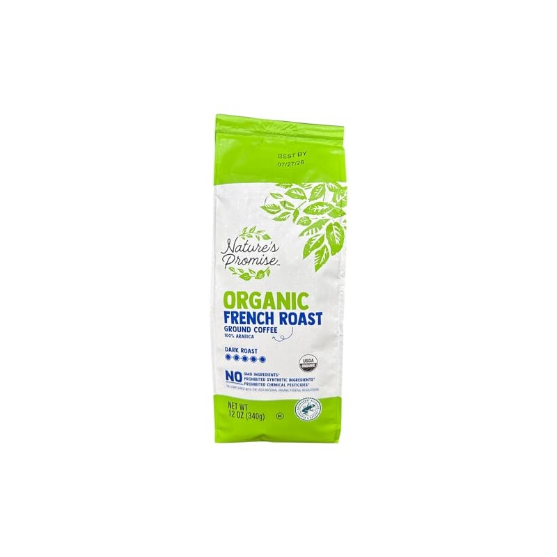 Nature’s Promise Organic French Roast Ground Coffee, 100% Arabica Dark