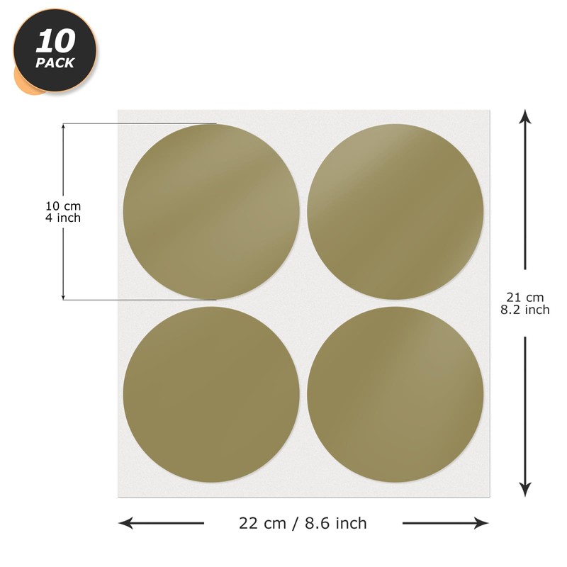 YIKIADA Gold Dot Stickers 4 Inches Round Sticker, Circle Colored
