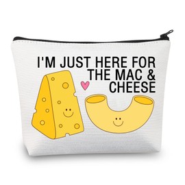PLITI Mac and Cheese Gift Mac n Cheese Lover Makeup Bag I'm Just Here for The Mac and Cheese Themed Gifts Cosmetic Bag (Mac and CheeseU)