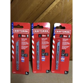 Craftsman 3 Pack 2pc Craftsman 4” 6 TPI Bi-Metal T-Shank Wood Cutting Jig Saw Blades