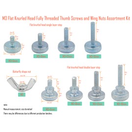 LBY - Tornillo de mano moleteado de una sola capa con forma de mariposa, 8 especies, 40 unidades