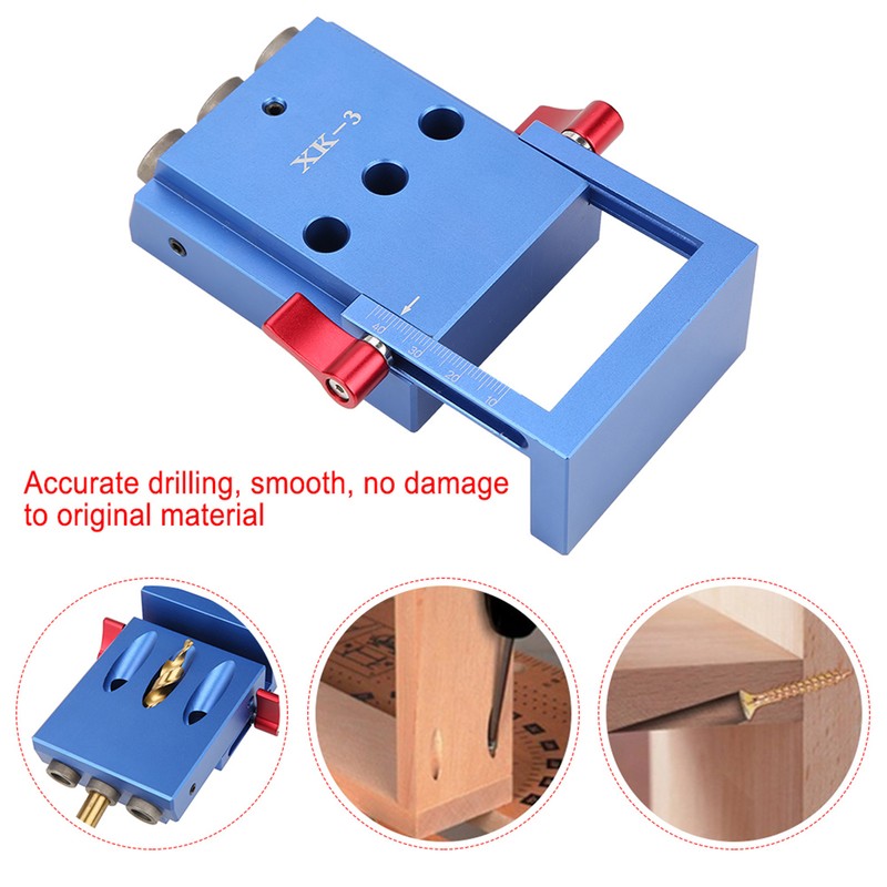 Pocket Hole Drilling Kit Woodworking Oblique Drill Guide Set Positioner