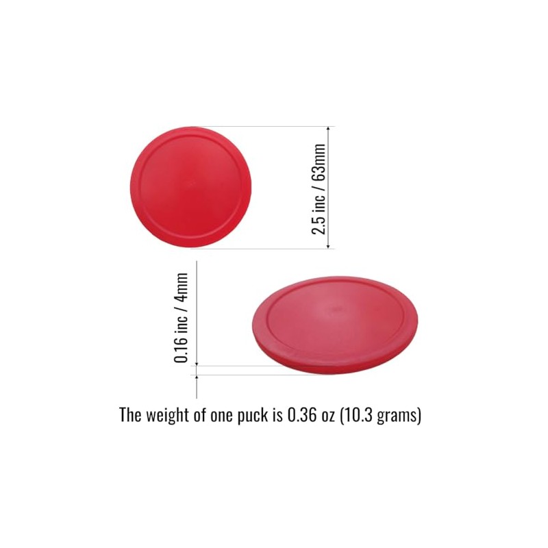 Air Hockey Pucks 2.5-Inch (63mm) – Lightweight Replacement Set for