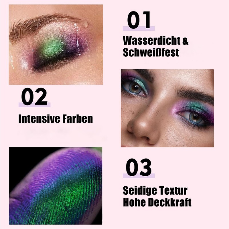Liquid Chameleon Eyeshadow, Metallic Changing Liquid Eyeshadow, Long-Lasting & Waterproof