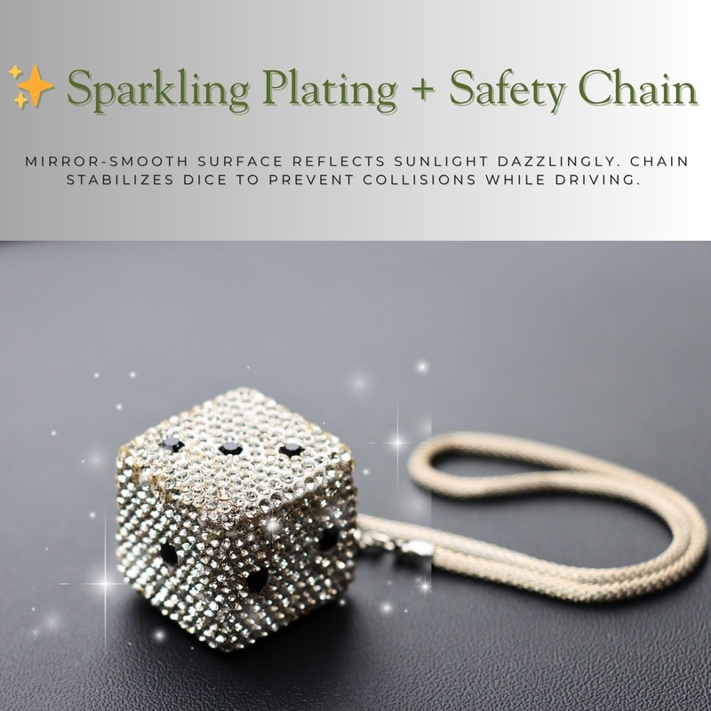 MOTOFITOOL Creative Hanging Dice with Dots Car Rearview Mirror Charm,