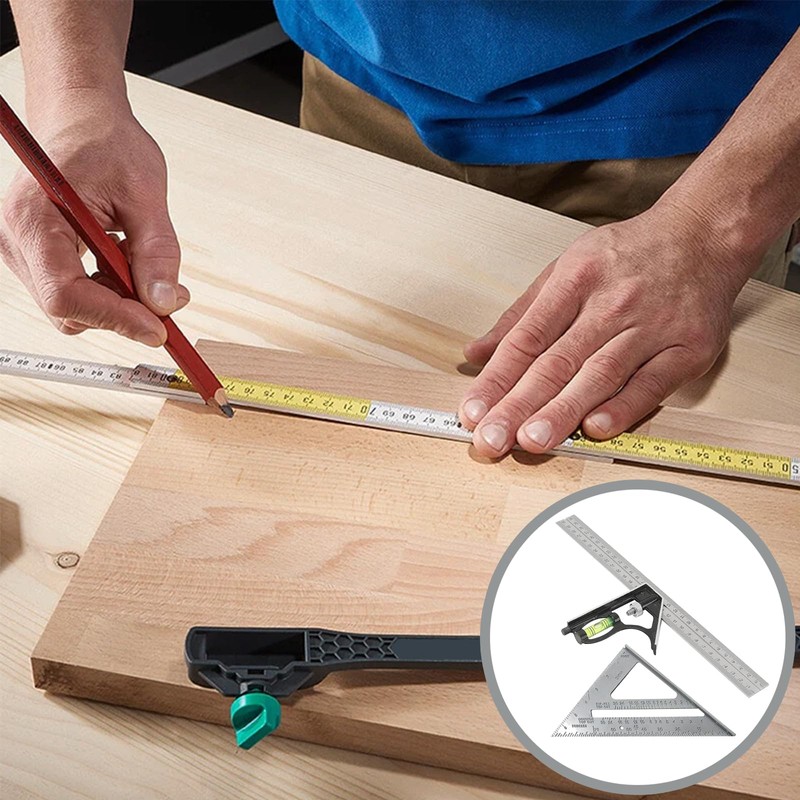 2 Pcs Set Square Carpentry,Square Tool Carpenters Square Combination Square,Carpentry