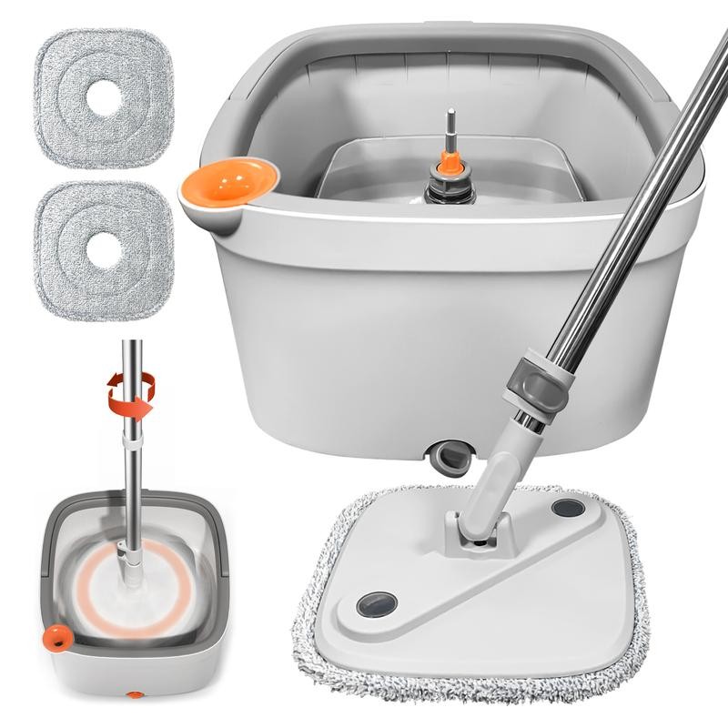 KZKR Spin Mop and Bucket System with Dual Compartment Mop