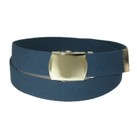 CTM Big & Tall Cotton Adjustable Belt with Brass Buckle, Khaki