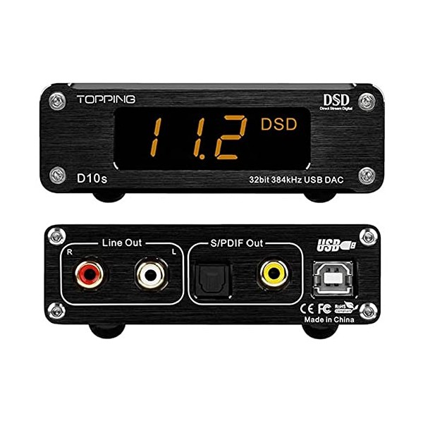 Topping D10s DAC Mini USB DAC XMOS XU208 ES9038Q2M DSD256