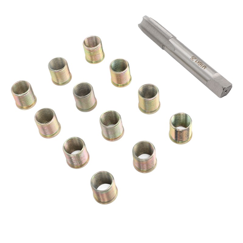 Thread Repair Tools 12Pcs Stainless Steel Inserts with 1Pc Screw