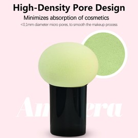 AmiCera Makeup Sponge, Beauty Blender 4 Pack Latex Free Beauty Makeup Powder Puff with Brush, Foundation Concealer for Liquid, Powders, Creams, with Beauty Blender Storage Case, Green