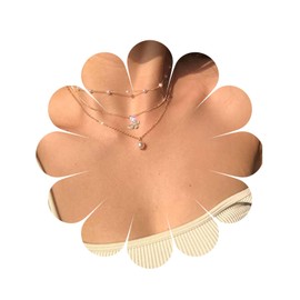 Allereya Crystal Butterfly Necklace Pearl Pendant Necklace choker Small Pearl Necklace Gold Layered Necklace Vintage Jewelry Gift for Women and Girls