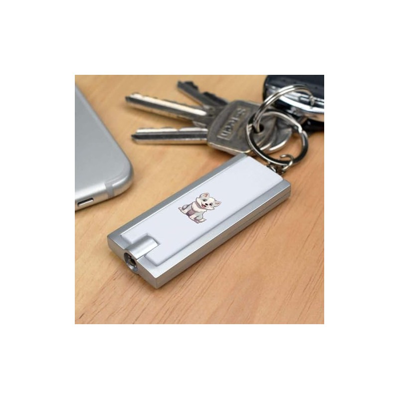 Azeeda 'Siberian Husky' Keyring LED Torch (KT00033279)