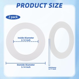 NBPLUS Silicone Toilet Flush Valve Seal - 3-3/16" OD, 2-1/8" ID - 2 Pack - Fit Toto THU440-A, THU451.10A-A, THU826-A
