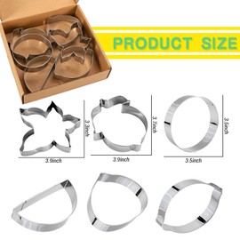 JarThenaAMCS 6Pcs Lemon Cookie Cutters Set Biscuit Cutter Summer Citrus Fruits Stainless Steel Cookie Cutting Molds for Birthday Wedding Baby Shower Party DIY Baking Supplies