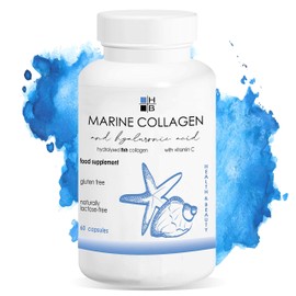 Meereskollagen Peptan + Hyaluronsäure HB | 60 cps | für die Schönheit der Haut und für die Kartons | Anti-Aging | mit Vitamin C | italienisches Produkt