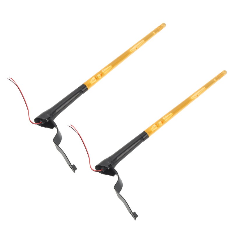 2 Pcs Whip Lights 340mm Long Amber Lighted Antenna Flagpole