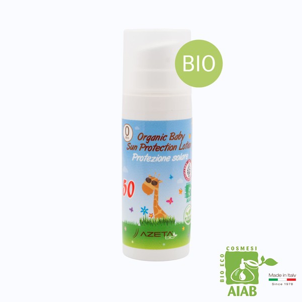 Organic Sun Cream for Baby and Children LSF50 Sensitive for Face and Body High Instant Protection of Sensitive Skin Mineral Filter Natural Cosmetics Sun Protection Cream Azeta Organic 50 ml