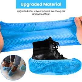 Frontline Disposable Shoe Covers Non-Slip – Premium Non-Woven, Durable, Booties Shoe Protectors – Water Resistant Thick Anti-Slip - One Size Fits Most, Indoor Use (1000 Pack)