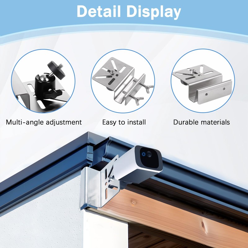 Huiguli Stainless Steel Gutter Mount for Eufy Security SoloCam S340,