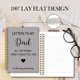 OINDADE Memorial Gifts for Loss of Dad Grief Notebook Journal, Letters to My Dad in Heaven Journal, Sympathy Notebooks Gifts for Loss of Dad Father, In Loving Memory Sympathy Gifts, 6x8.2In