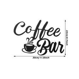 NIYATA Coffee Sign Metal 30x22cm,Coffee Signs for Coffee Bar,Coffee Bar Decor Signs,Coffee Types Metal Sign,Hanging Coffee Bar Sign with Coffee Cup,Kitchen,Cafe,Restaurants Decor