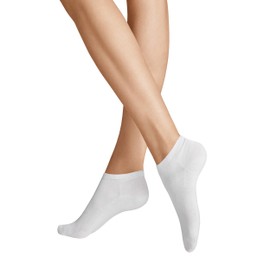 Hudson Relax Women's Trainer Socks Cotton Skin-friendly, White 0008