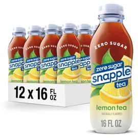 Snapple Zero Sugar Lemon Iced Tea, 16 fl oz, Pack of 12