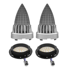 FATECIM 3 1/4" 1156 LED Rear Turn Signal Amber Light Blinkers Indicators with Supersonic Replacement Smoke Lens for Harley Touring Road Glide Road King Electra Glide Heritage Fatboy Softail Springer