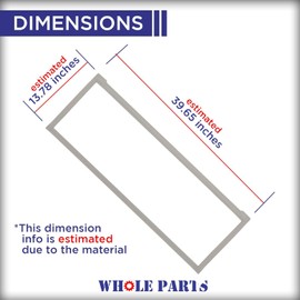 Whole Parts Refrigerator Door Seal Gasket (Gray Color, Left Side), Single Piece, Part# W10830283 - Replacement and Compatible with Some Kenmore, Kitchen Aid, Maytag and Whirlpool Refrigerators