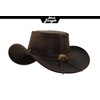 Black Jungle Yukon Leather Western Hat Australia Cowboy Hat, brown