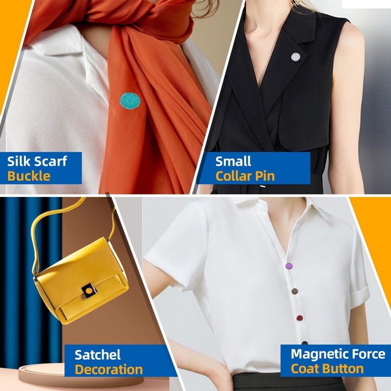 Glarks 8Pcs Hijab Magnetic Pins, 8 Colors Pin-Less Magnetic Hijab