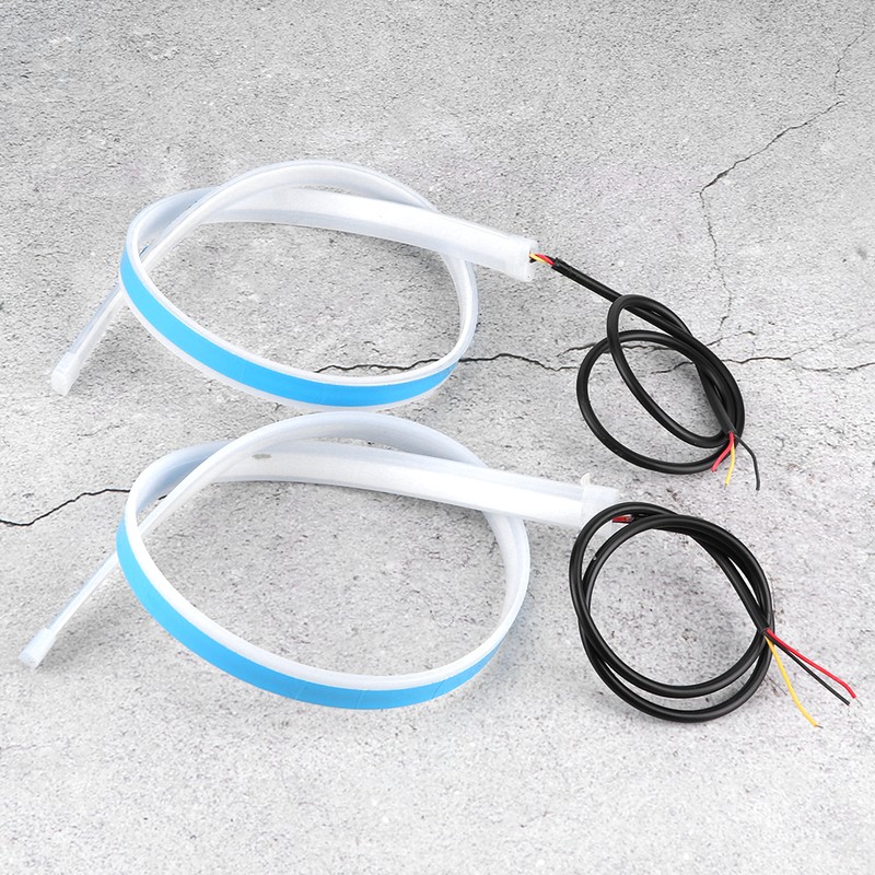 2Pcs LED Daytime Running Light Sequential Flexible Turn Signal Strip