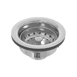 Dearborn Brass 16 Sink Basket Strainer, Brass Body w/ Stainless Steel Basket. Heavy Locknut. Rubber Stopper. Length-3-3/4", Small