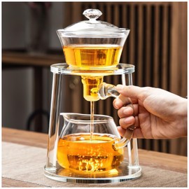 Semi Automatic Tea Set, Lazy Kungfu Tea Set, Lazy Kung Fu Drip Teapot, Magnetic Tea Pot With Magnetic Ball, Heat Resistant Gongfu Glass Teapot Set, Gift For Fathers Day, Thanksgiving Birthdays