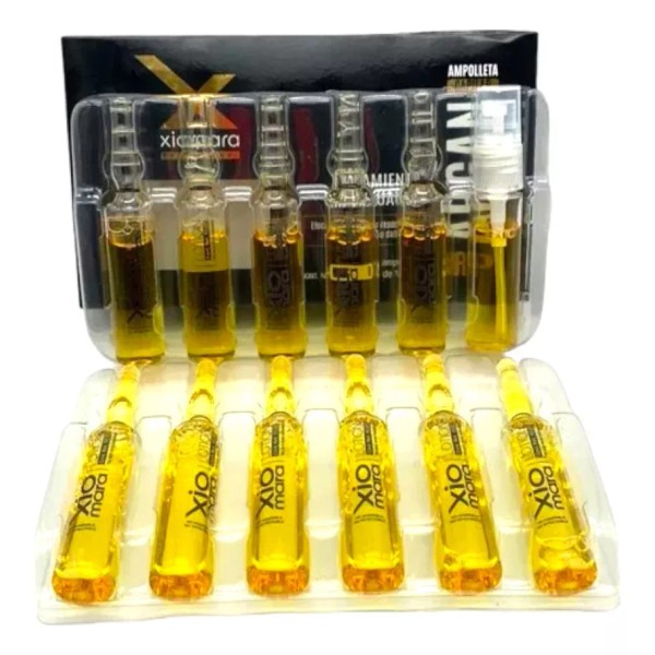 Xiomara Argan Drop Ampolleta Efecto Reconstructor Capilar Sin Enjuague 12pzx10ml