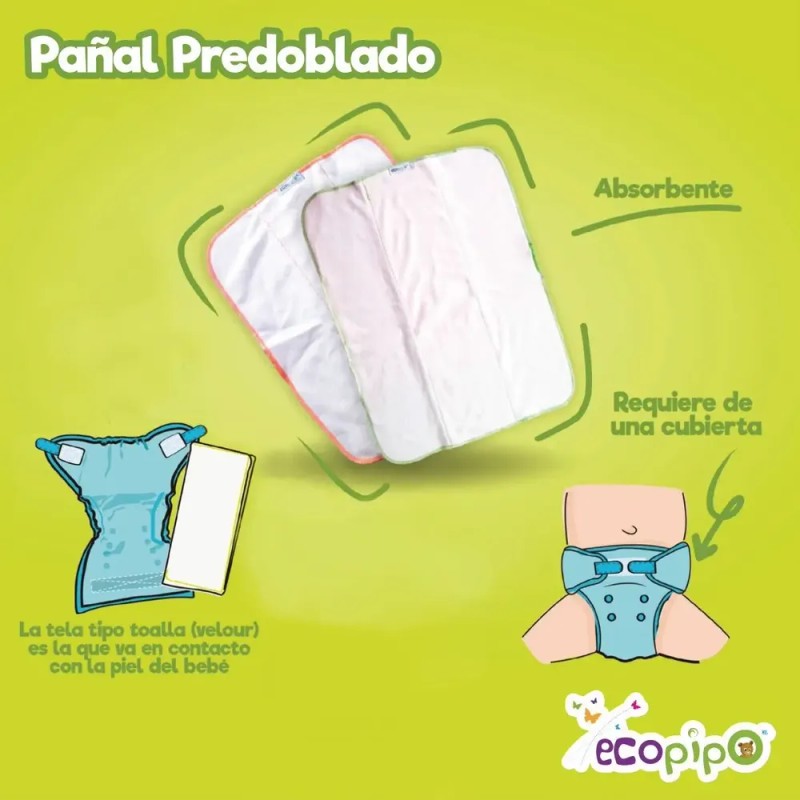 4 Pañales Predoblados Ch, Snappy, 2 Cub Lisas Ecopipo