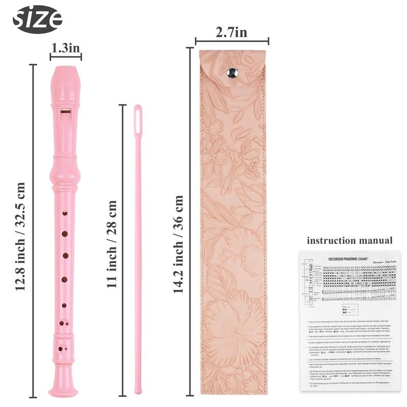Jasenna Soprano Recorder, Elementary School Student, Beginner, 8 Hole C