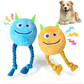 lilfrd Dog Toys for Small Dogs - 2 Pack Squeaky Rope Plush Dog Toys for Small and Medium Breed, Puppy Toys to Keep Them Busy