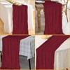 BLMHTWO Burgundy Cheesecloth Table Runner 35×118inch Boho Rustic Gauze Cheese