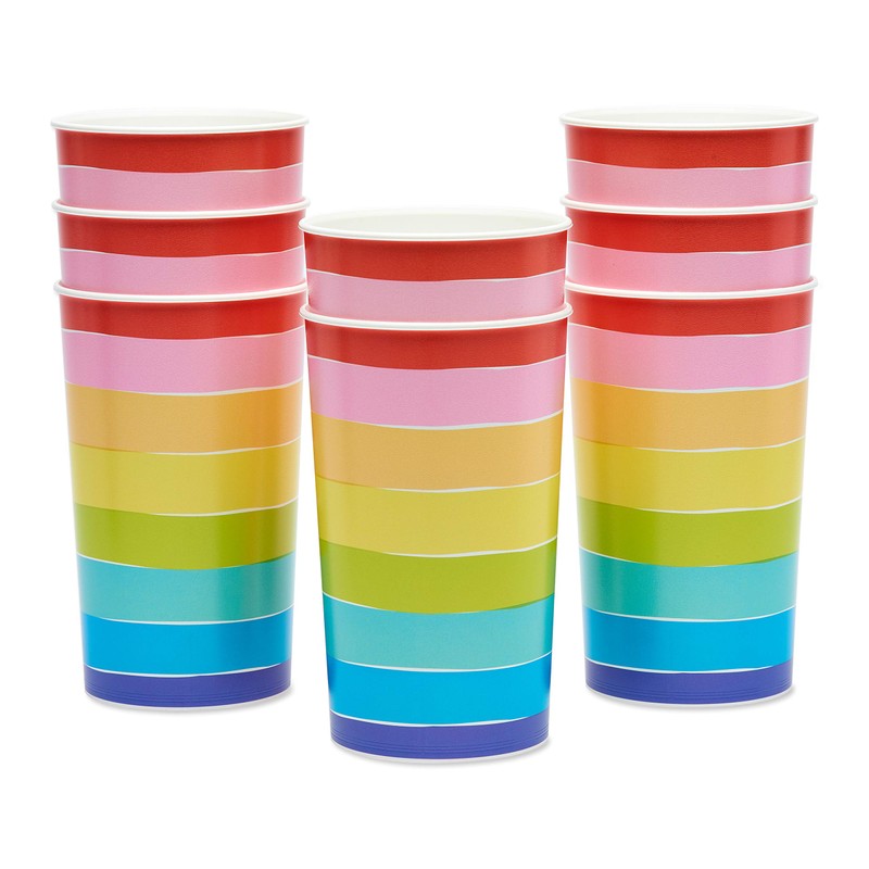 American Greetings Rainbow Party Supplies, 22 oz. Cups (8-Count)