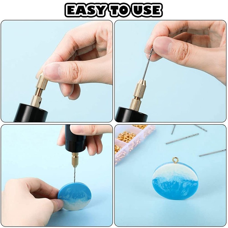 Lyaciomn Electric Resin Drill Set,Including Eye Screws,Twist Drill Bits Tools,Electric