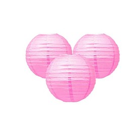 Pack of 3 Paper Lantern Lampshade Party Birthday Baby Shower Wedding Celebration Decoration 4"(10cm) -16"(40cm) (Rose Pink, 6" (15cm))