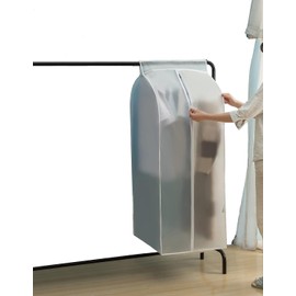 QH7 Dustproof Clothes Rail Cover Storage Bag 50 x 60 x 110 cm PEVA Dustproof Wardrobe Organiser with Full Zip and Magic Tape
