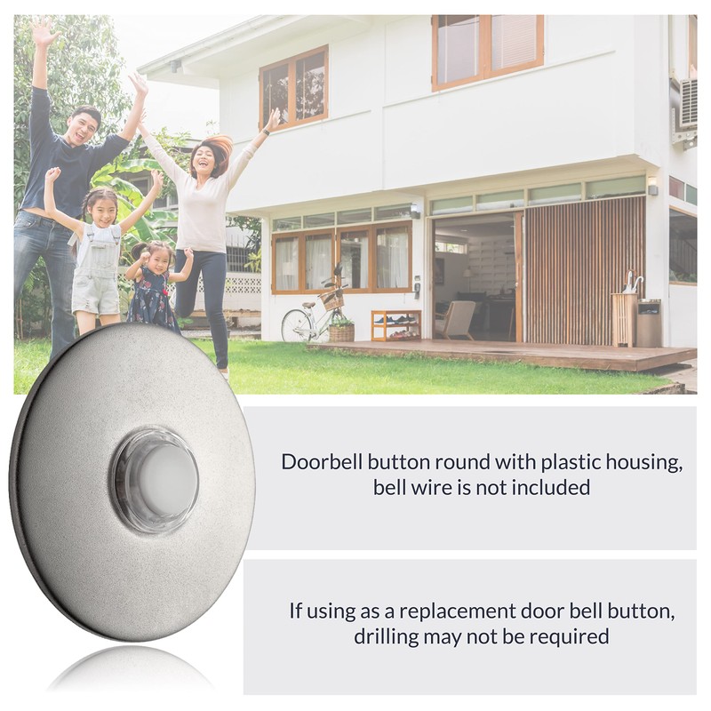 Newhouse Hardware SN5WL Lighted Doorbell Button, 1-Pack, Satin Nickel